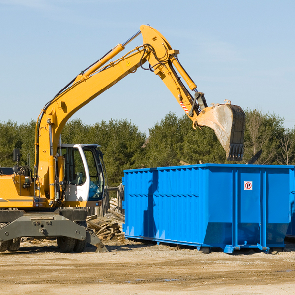 what happens if the residential dumpster is damaged or stolen during rental in Rowena